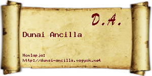 Dunai Ancilla névjegykártya
